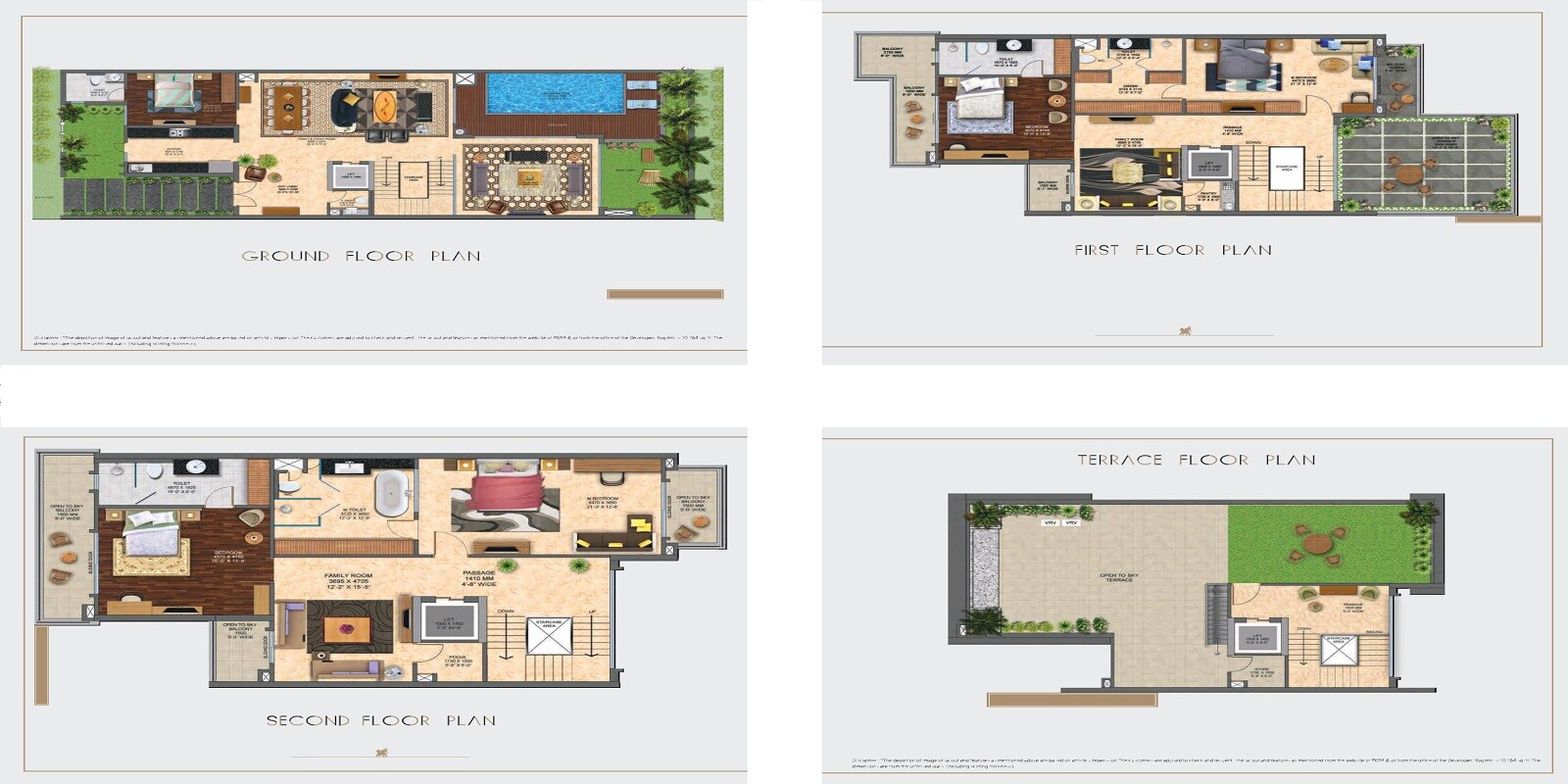 Floor plan of 5 BHK 6750 Sq. Ft. Villa in Mahagun Mirabella, Noida