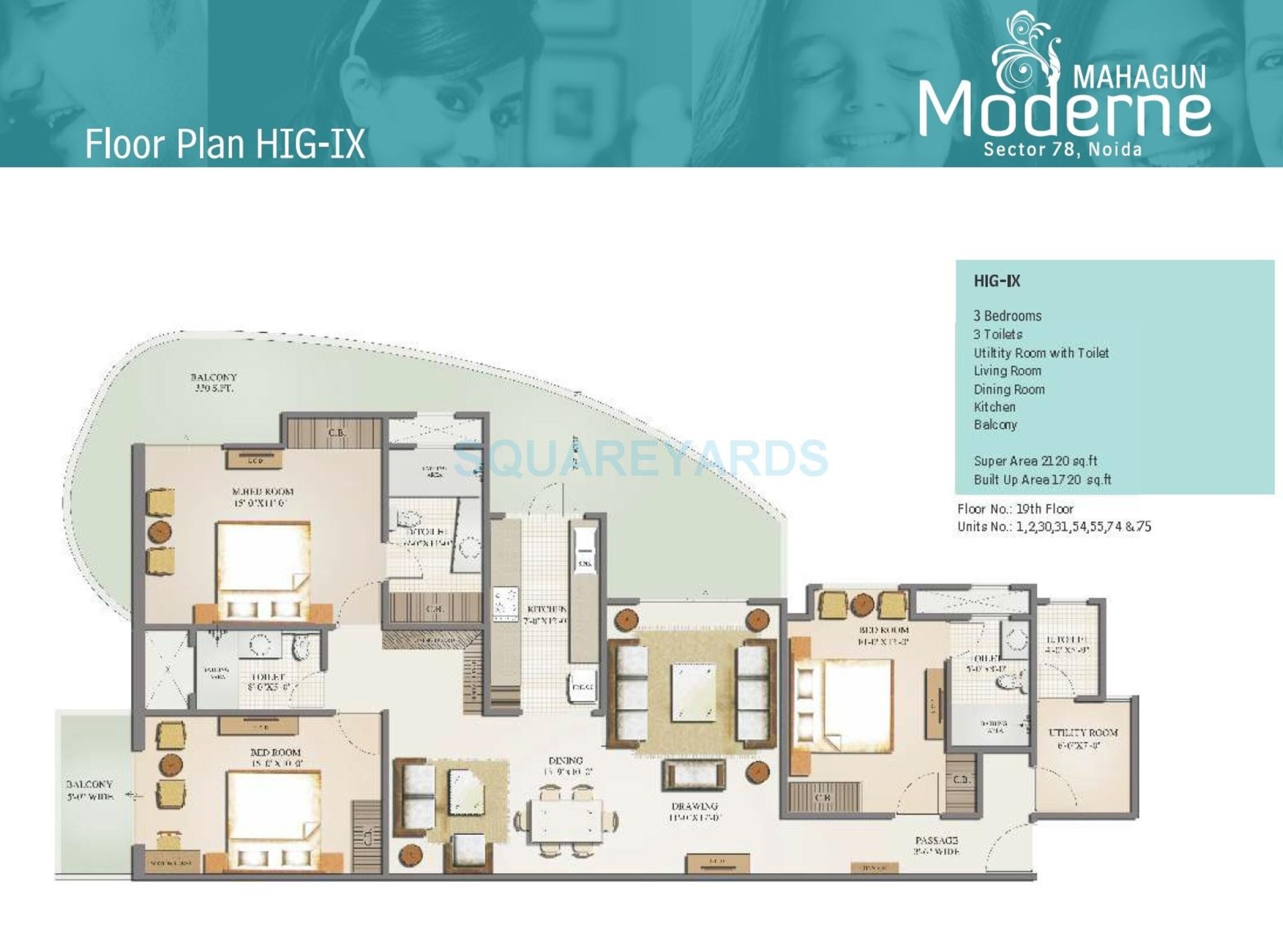 mahagun moderne apartment 3bhk 2120sqft 141