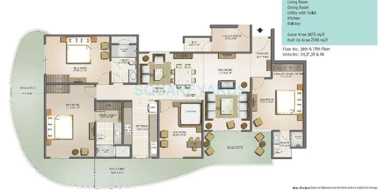 mahagun moderne apartment 4bhk 2675sqft 141