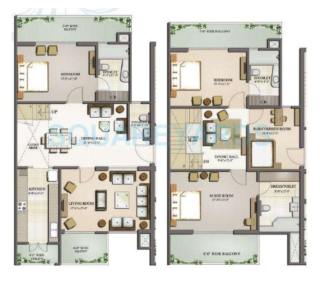 3 BHK 2925 Sq. Ft. Apartment in Mahagun Moderne Low Rise