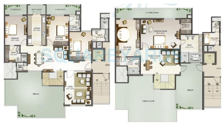 Floor plan of 5 BHK Apartment - 4075 sq. ft. in Mahagun Moderne Low Rise, Noida