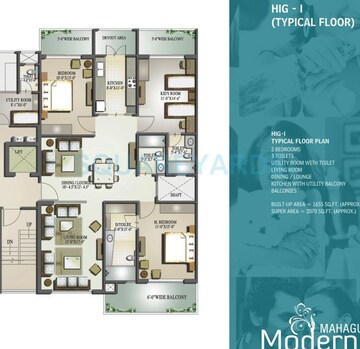 3 BHK Apartment at Mahagun Moderne Low Rise, Sector 78 – for Sale
