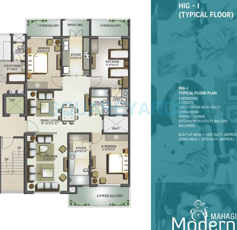 Other, mahagun-moderne-low-rise 3 Bedroom 2070 Sq.Ft. Apartment In Sector 78 Noida 8638193
