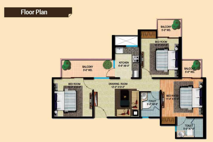 mahaluxmi migsun ultimo apartment 3bhk 995sqft 1