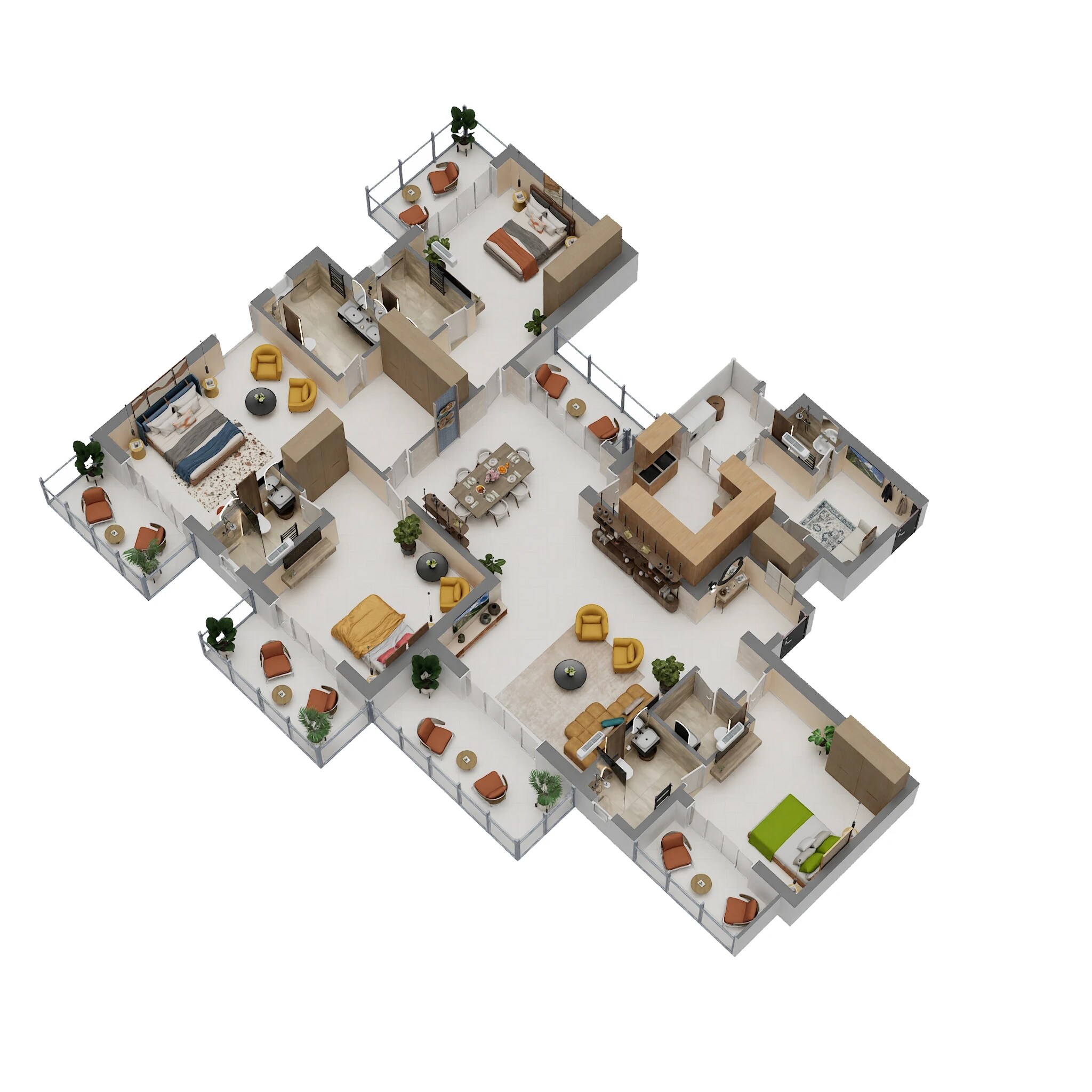 Floor plan of 4 BHK 3754 Sq. Ft. Apartment in Max Estate 105, Noida