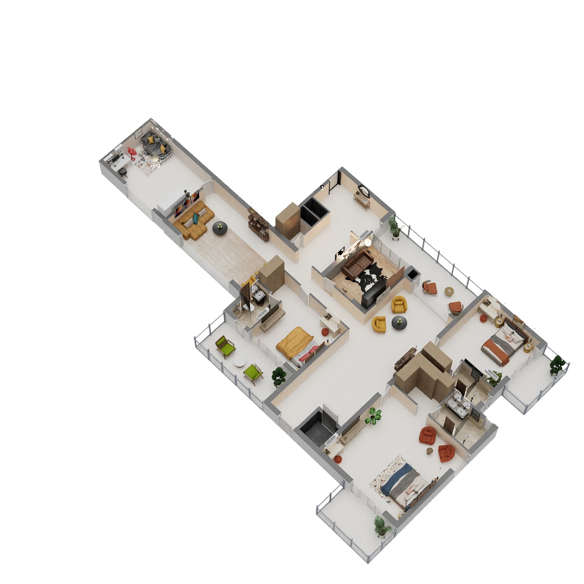 Floor plan of 6 BHK 9821 Sq. Ft. Apartment in Max Estate 105, Noida