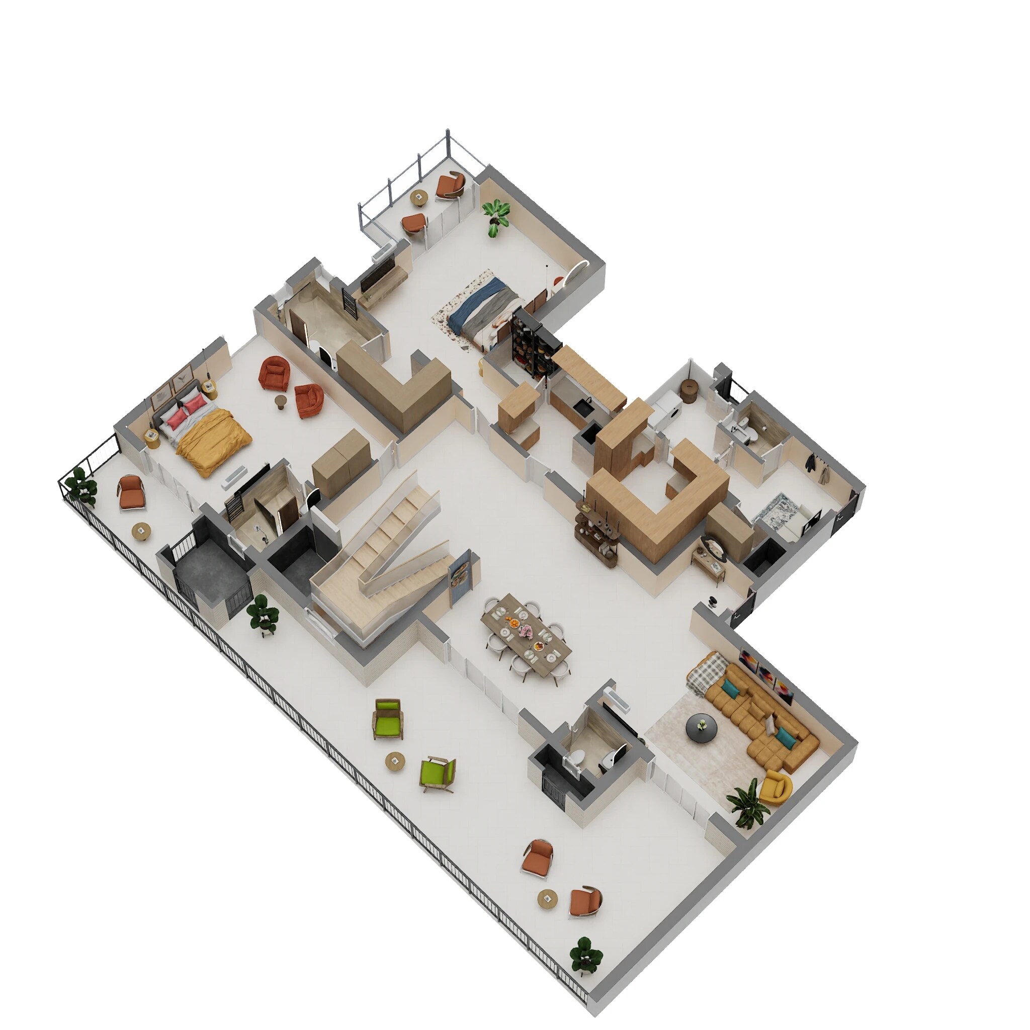 Floor plan of 5 BHK 7008 Sq. Ft. Townhouse in Max Estate 105, Noida