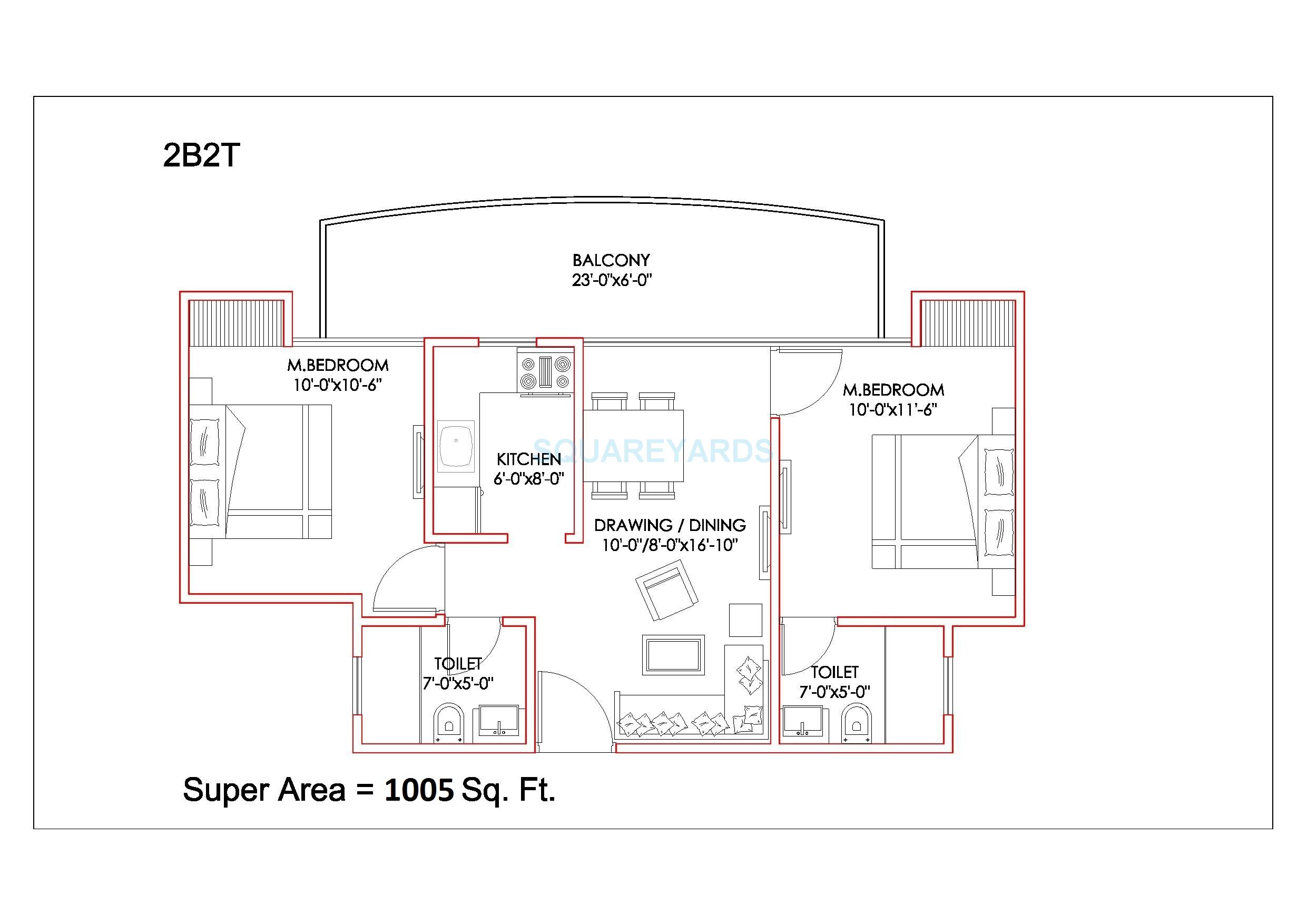 migsun ultimo apartment 2bhk 1005sqft 1