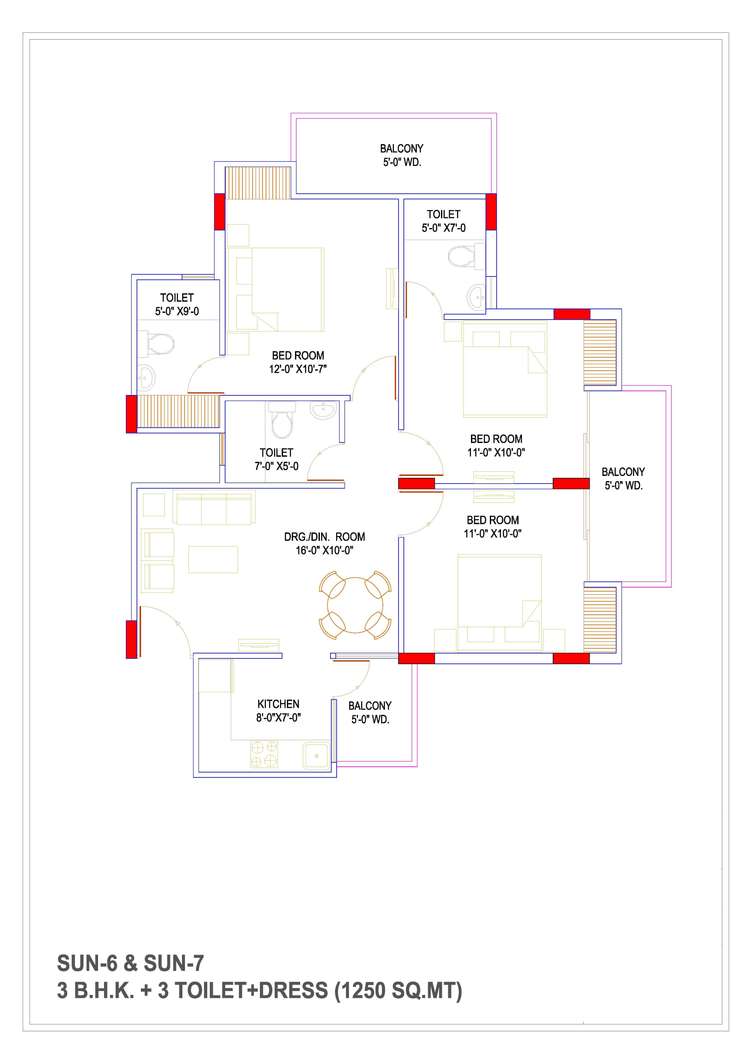 migsun wynn apartment 3bhk 1250sqft 1