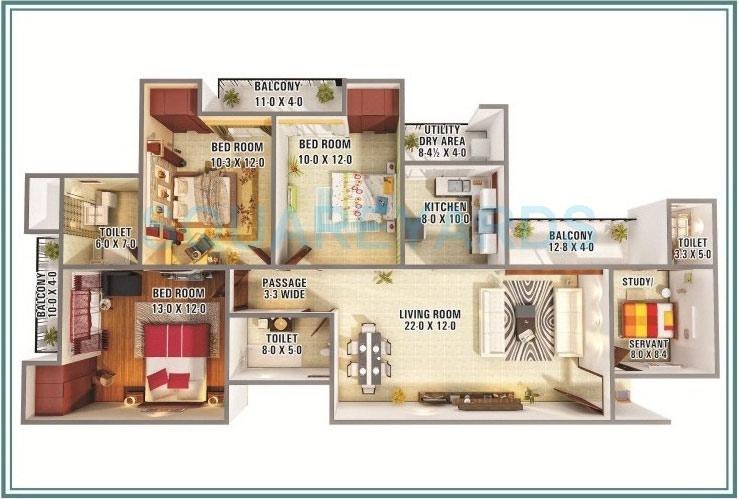 morpheus greens apartment 3bhk sq 1594sqft 1