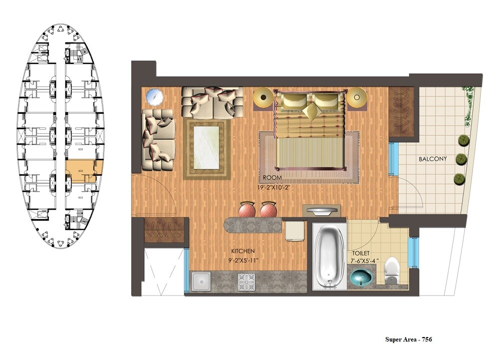 Other, nimbus-the-golden-palm 1 Bedroom 756 Sq.Ft. Apartment In Sector 168 Noida 9551266