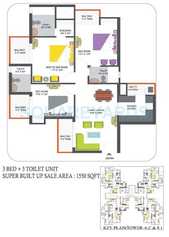 3 BHK Apartment For Rent in Nimbus The Hyde park Sector 78 Noida  7568788