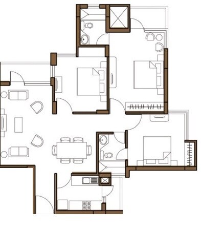 Other, omaxe-royal-residency 3 Bedroom 1900 Sq.Ft. Apartment In Sector 44 Noida 8817133
