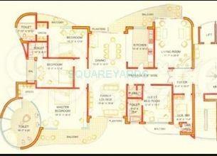 Floor plan of 4 BHK 4100 Sq. Ft. Apartment in Omaxe The Forest, Noida