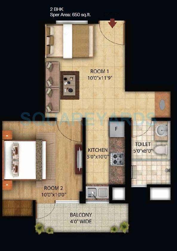 omson star residency apartment 2bhk 650sqft 1