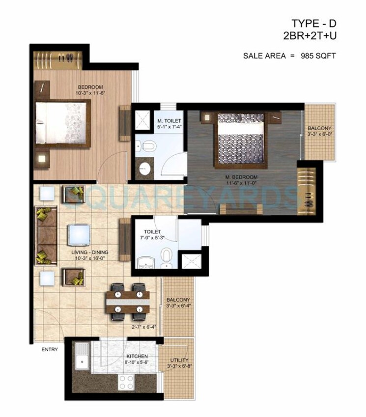 Other, paras-seasons 2 Bedroom 985 Sq.Ft. Apartment In Sector 168 Noida 8731622
