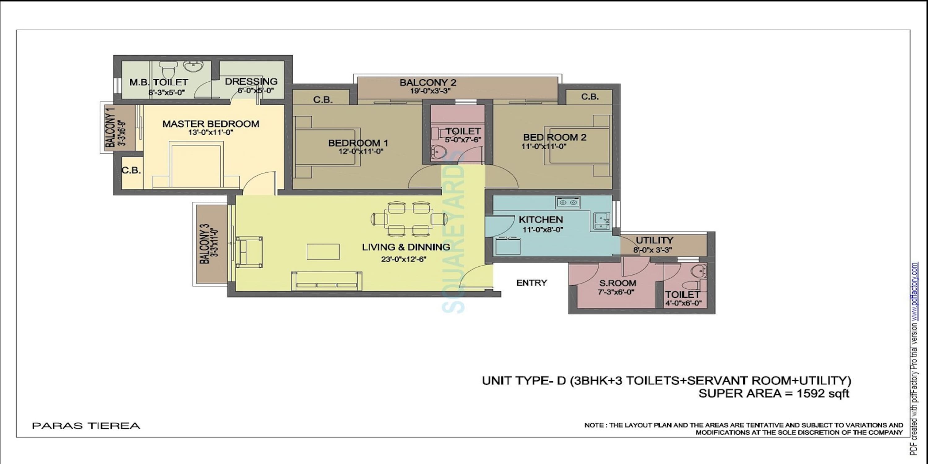 paras tierea apartment 3bhk sq 1592sqft 161