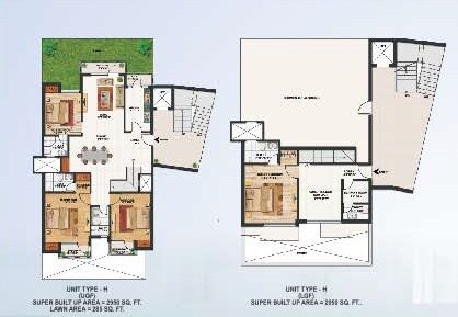 Floor plan of 4 BHK 2950 Sq. Ft. Apartment in Paras Tierea, Noida