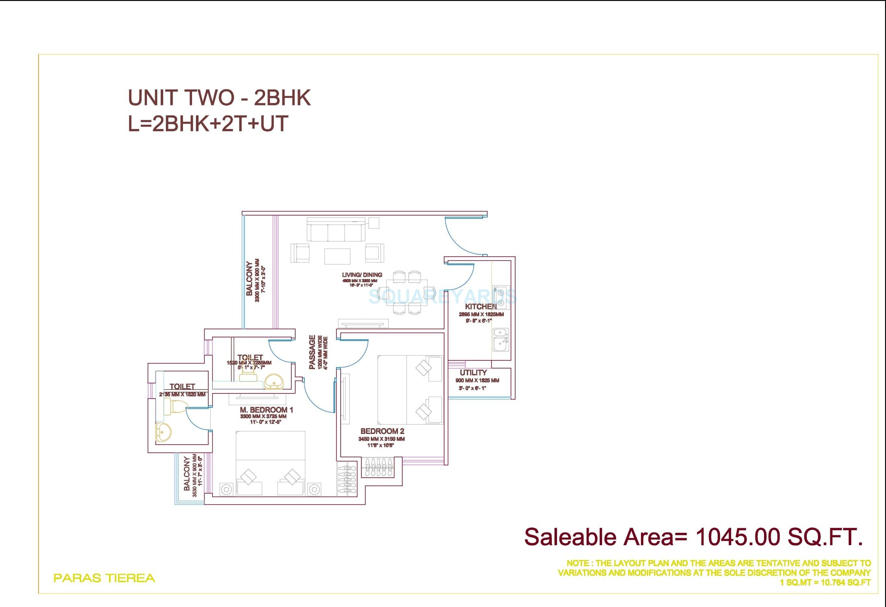 paras tierea duplex apartment 2bhk 1045sqft 1
