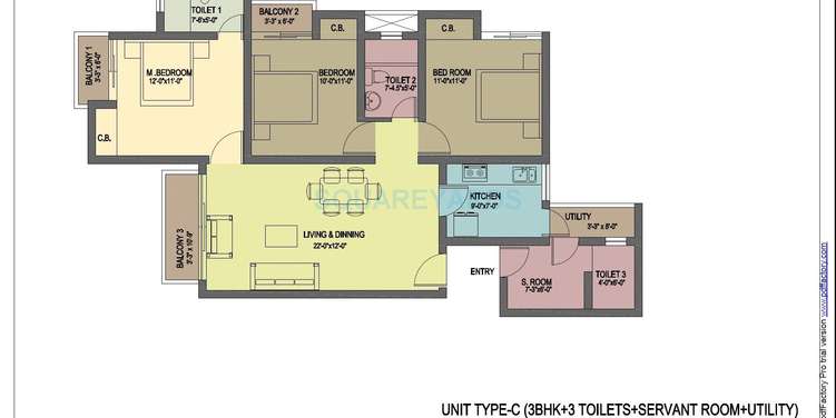 paras tierea duplex apartment 3bhk sq 1365sqft 1
