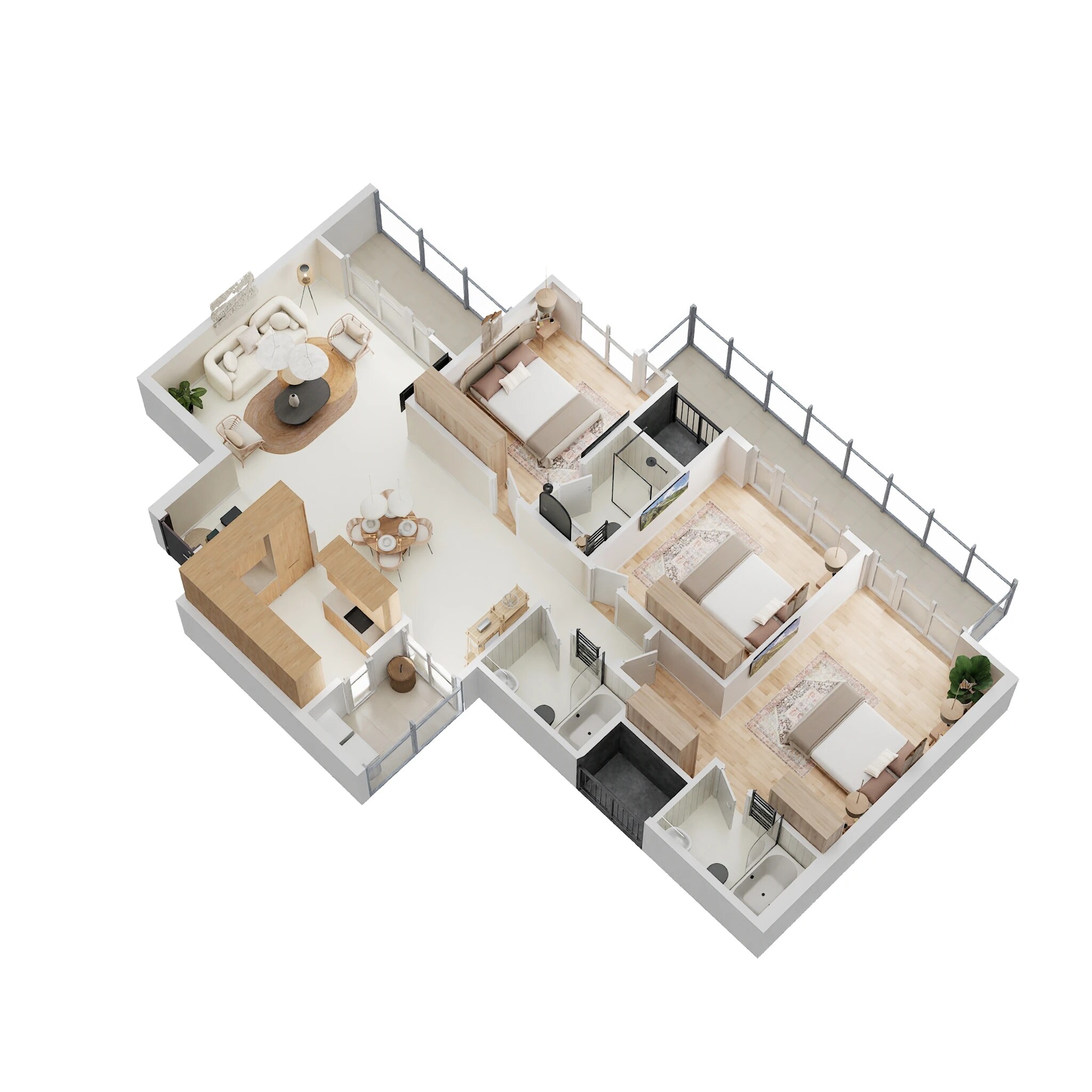 Floor plan of 3 BHK 1700 Sq. Ft. Apartment in Prateek Canary, Noida