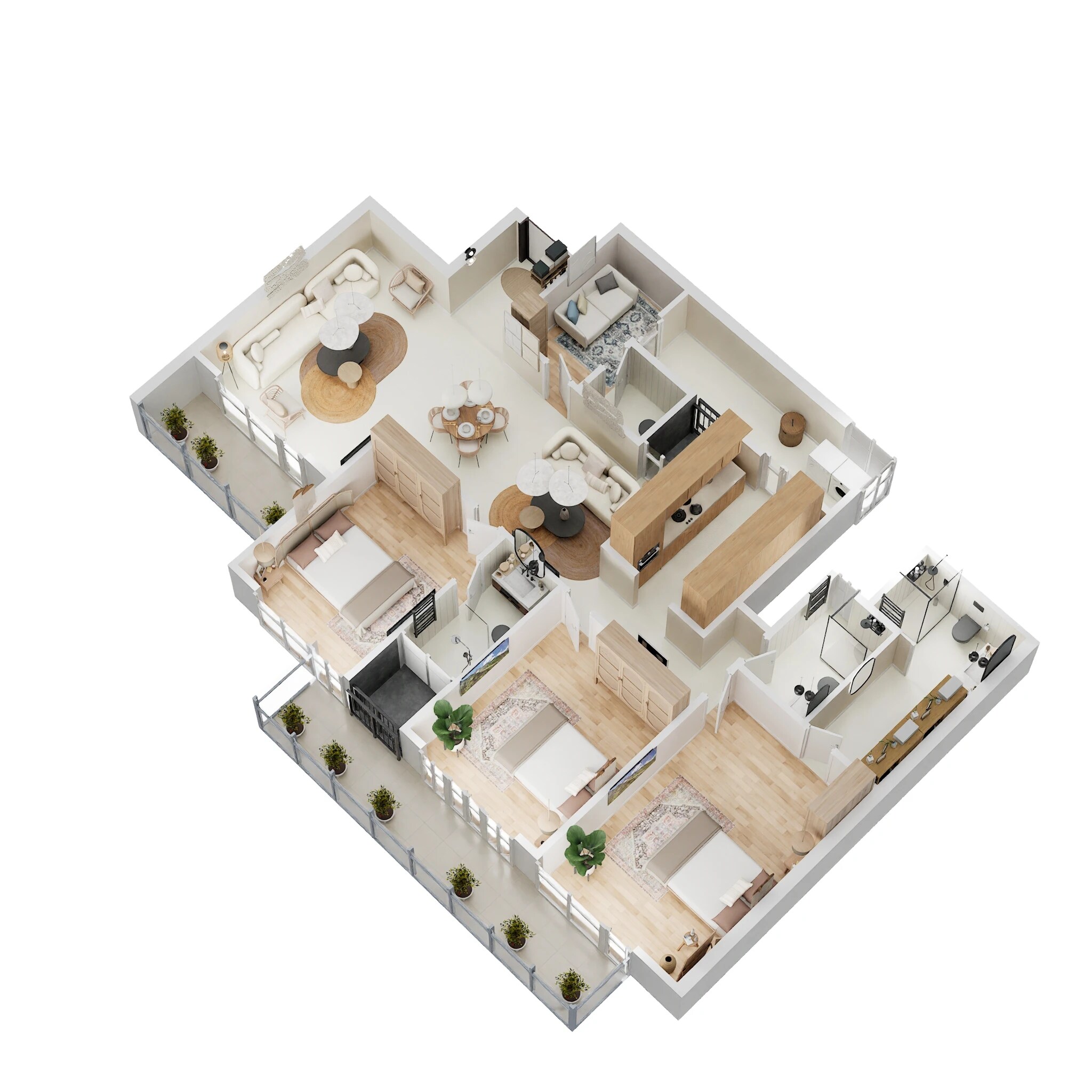 Floor plan of 3 BHK 2040 Sq. Ft. Apartment in Prateek Canary, Noida