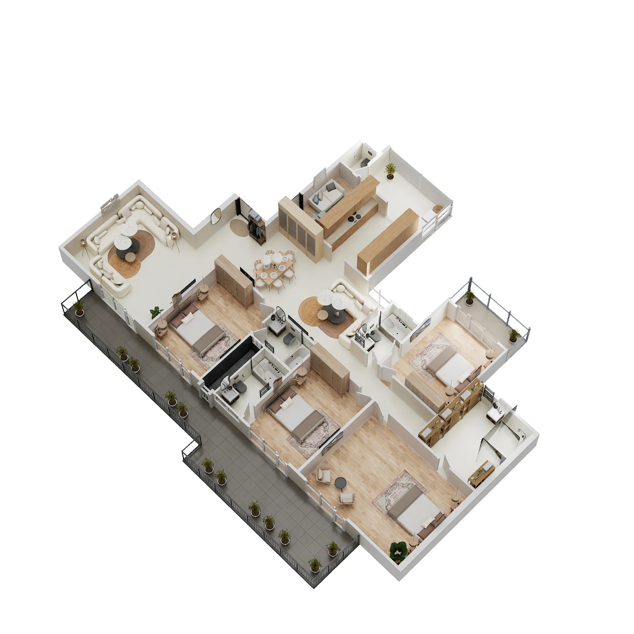 Floor plan of 4 BHK 3355 Sq. Ft. Apartment in Prateek Canary, Noida