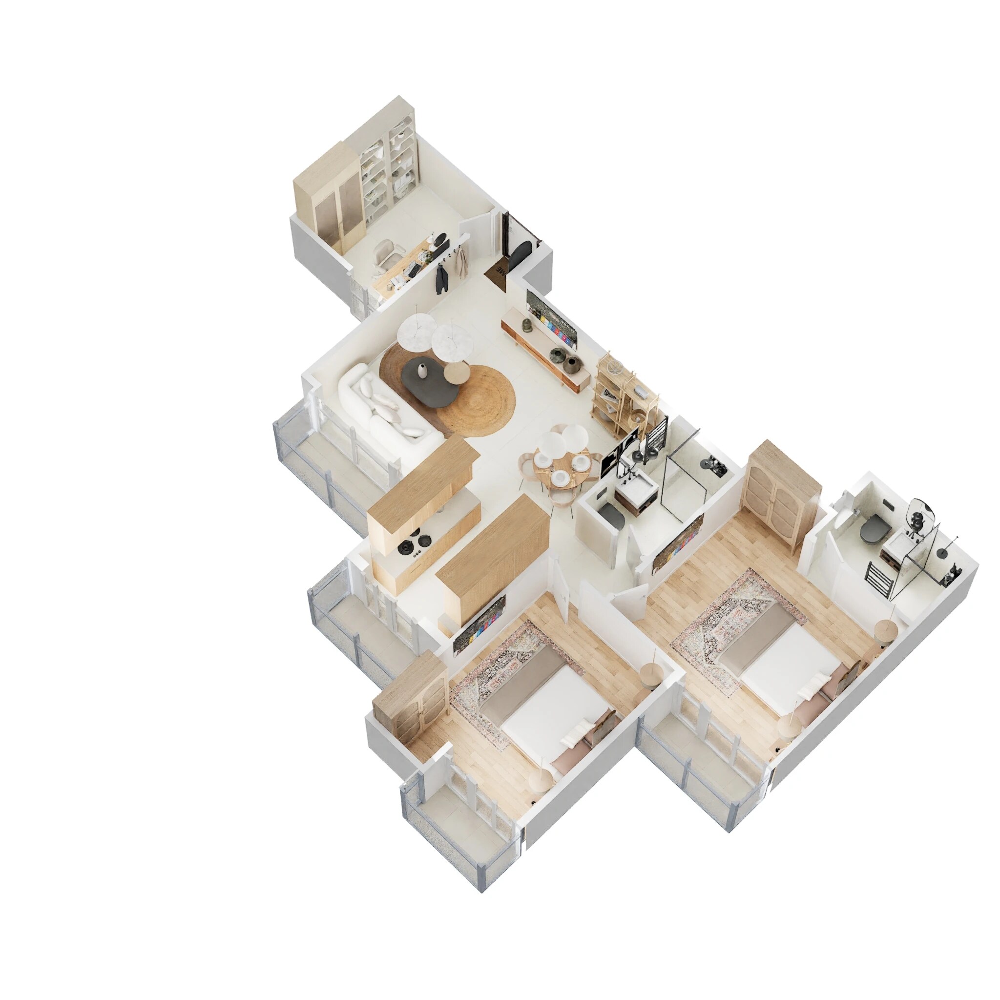 Floor plan of 2 BHK 1135 Sq. Ft. Apartment in Prateek Laurel, Noida