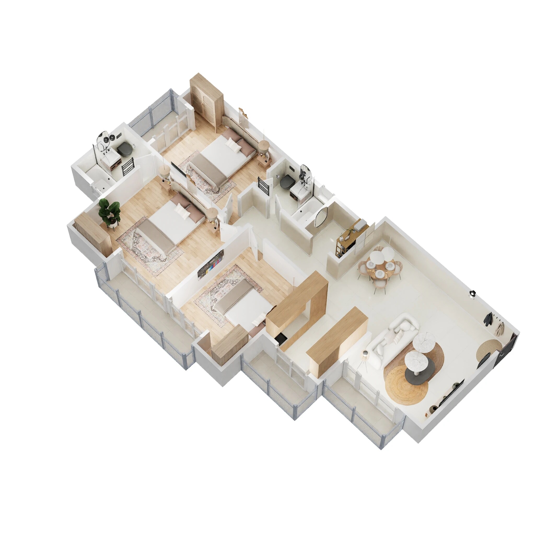 Floor plan of 3 BHK 1385 Sq. Ft. Apartment in Prateek Laurel, Noida