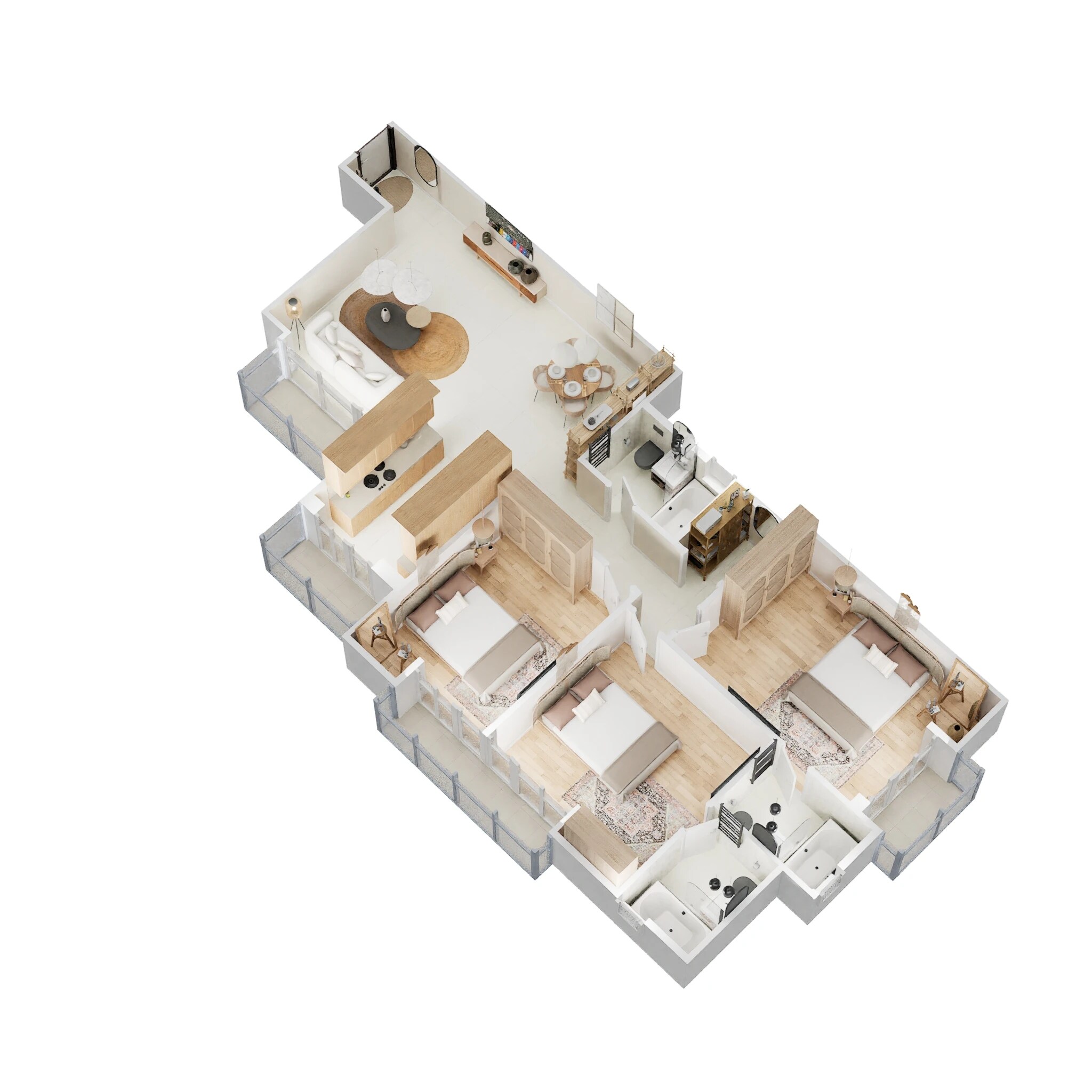 Floor plan of 3 BHK 1560 Sq. Ft. Apartment in Prateek Laurel, Noida