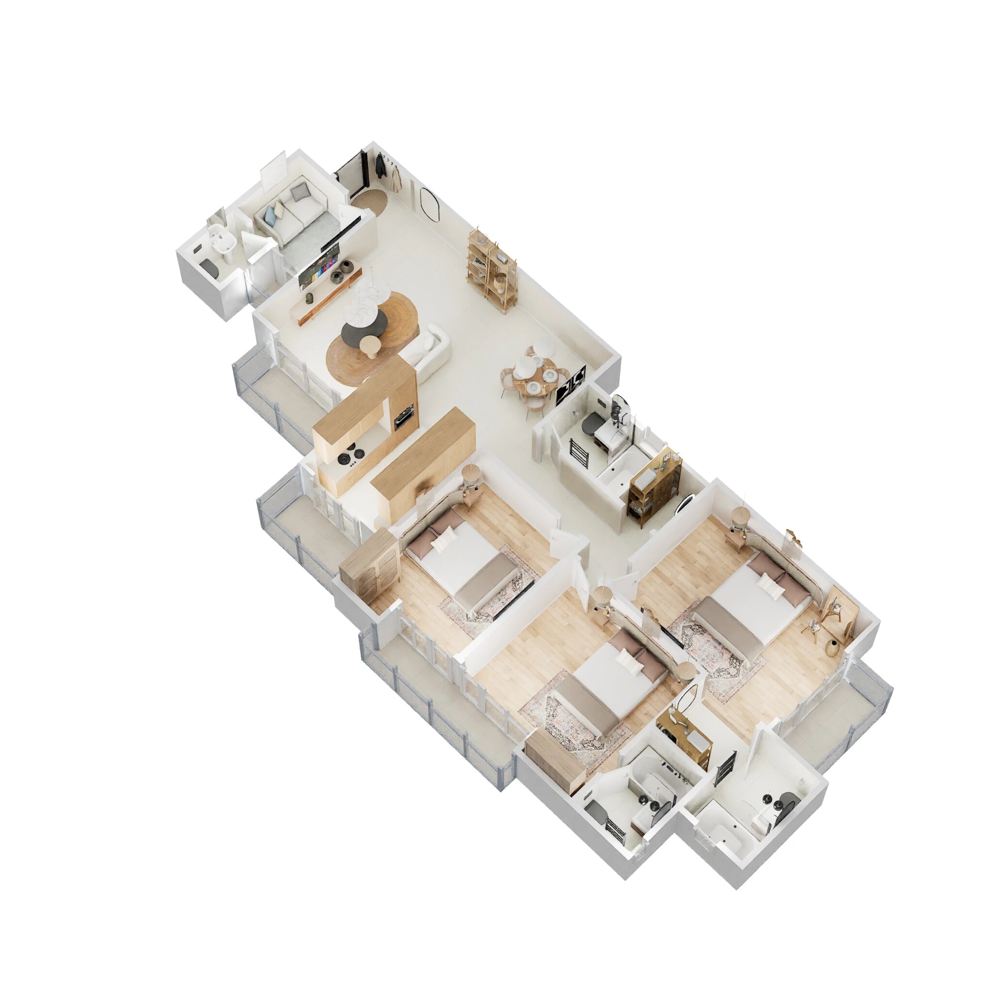 Floor plan of 3 BHK 1765 Sq. Ft. Apartment in Prateek Laurel, Noida
