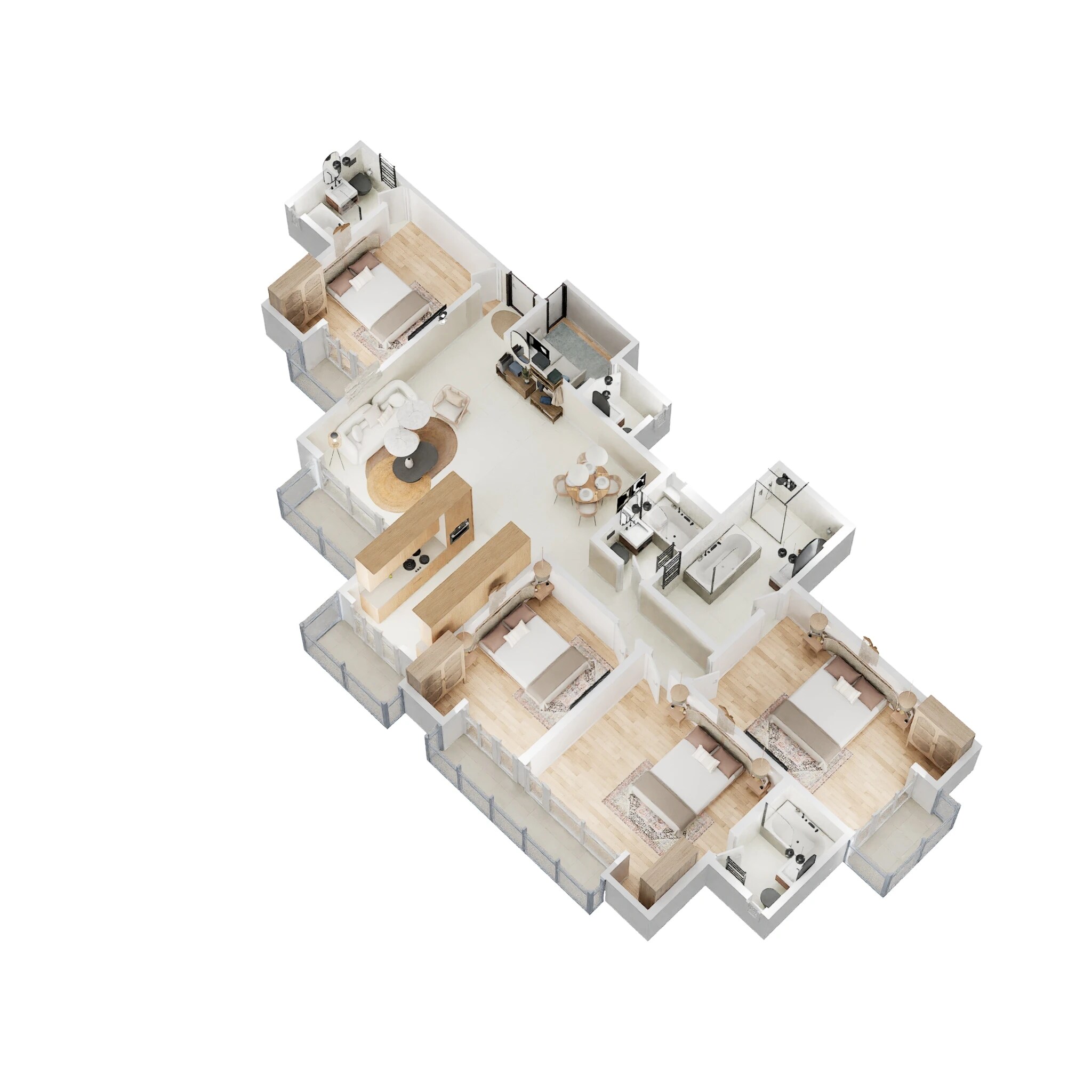 Floor plan of 4 BHK 2100 Sq. Ft. Apartment in Prateek Laurel, Noida