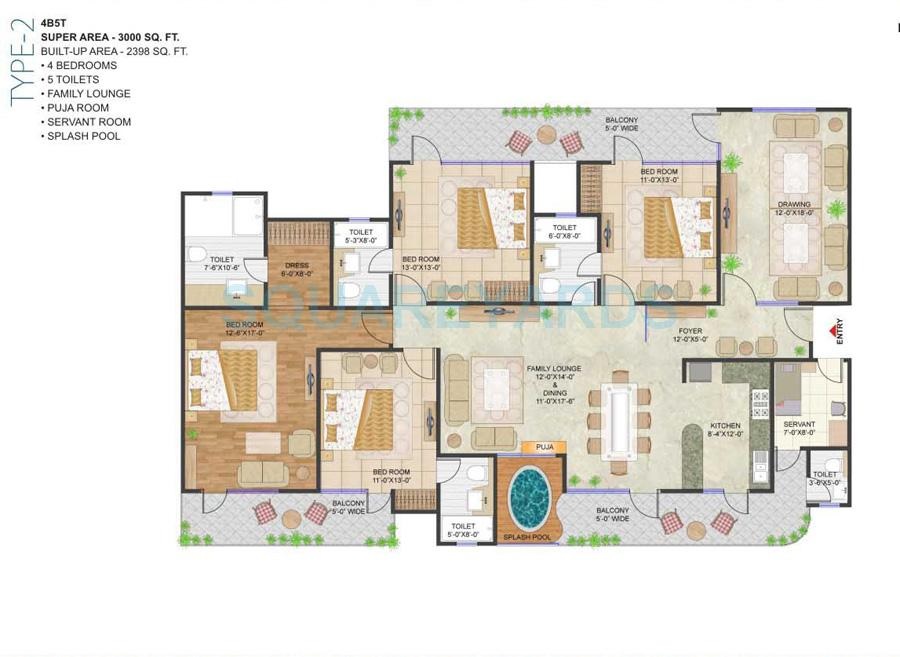 prateek stylome apartment 4bhk sq 3000sqft 41