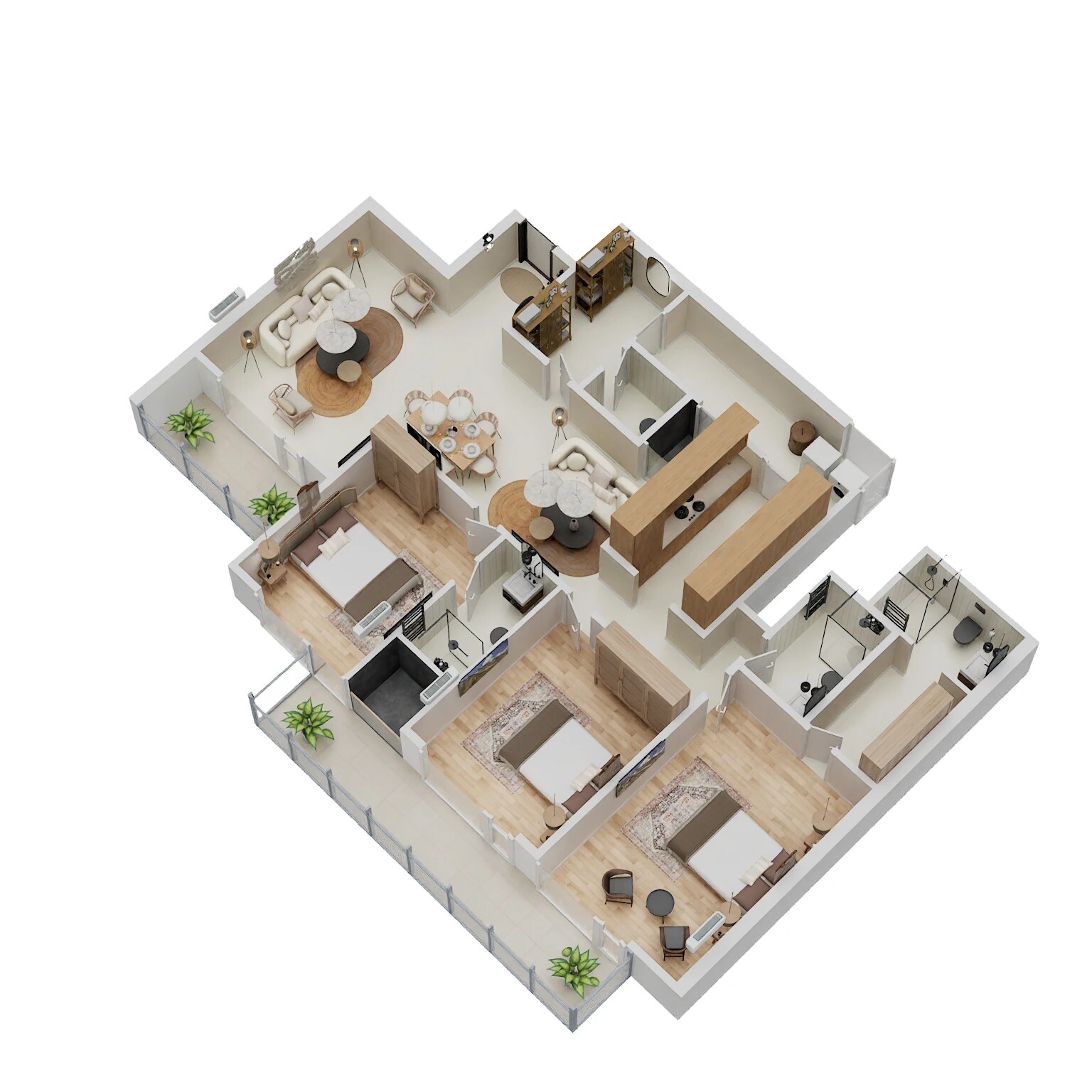 Floor plan of 3 BHK 2040 Sq. Ft. Apartment in Prateek Verbena, Noida