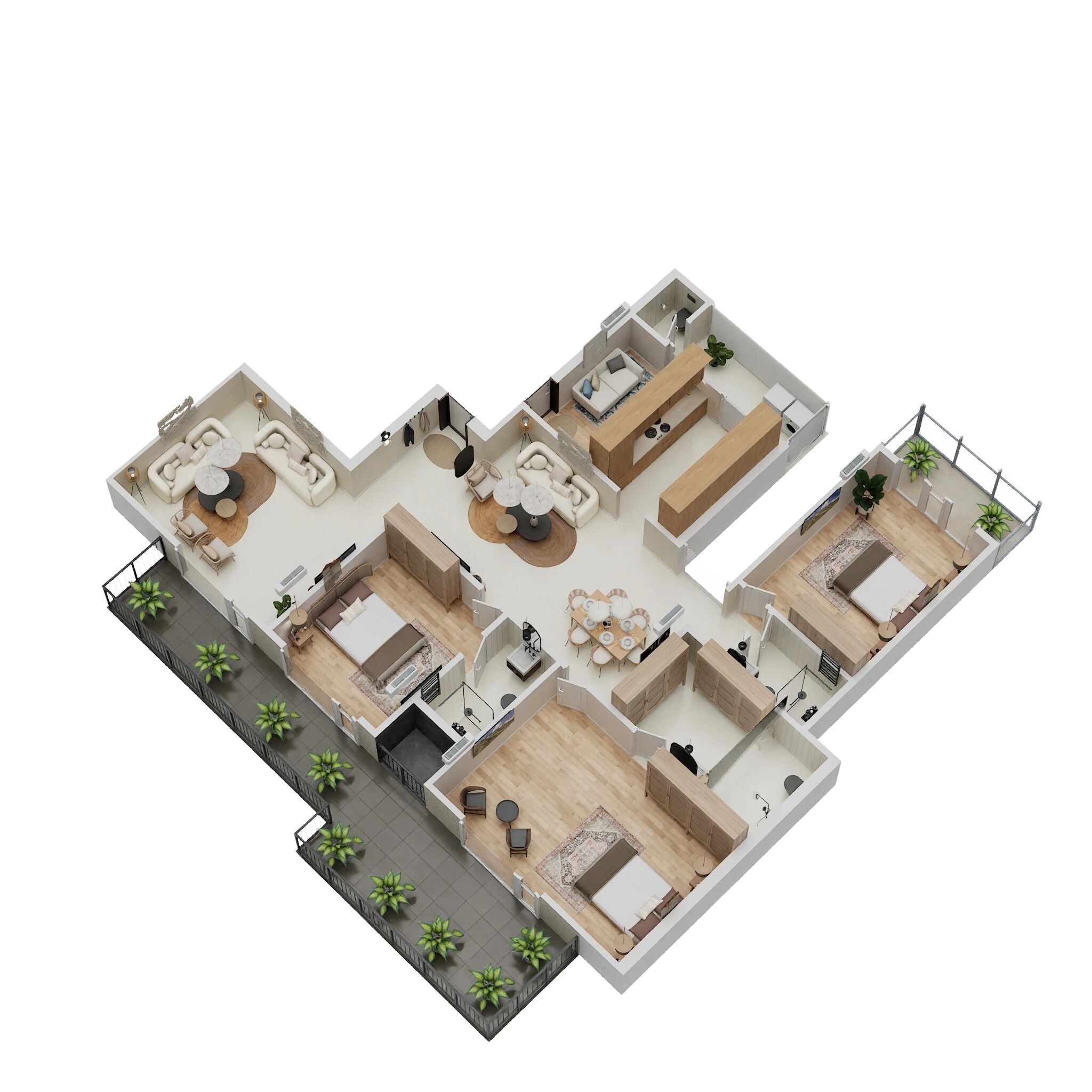 Floor plan of 3 BHK 2555 Sq. Ft. Apartment in Prateek Verbena, Noida