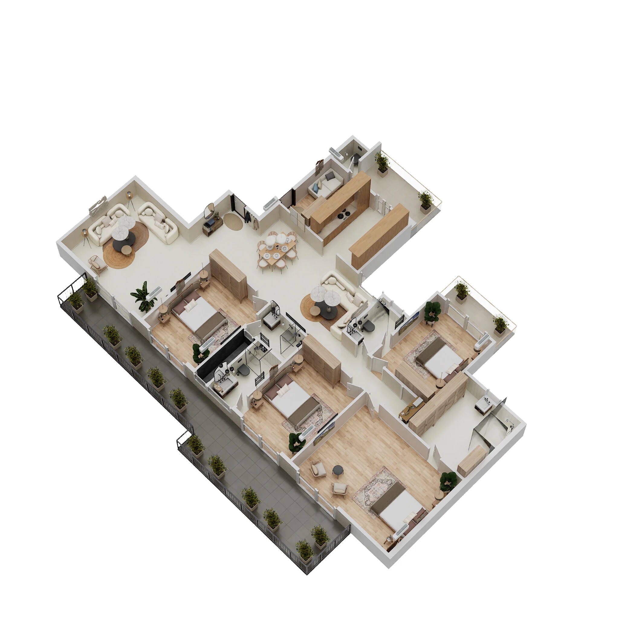 Floor plan of 4 BHK 3355 Sq. Ft. Apartment in Prateek Verbena, Noida