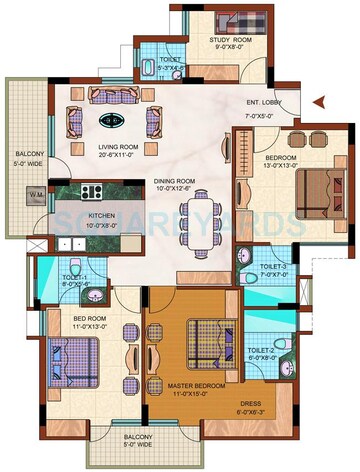  3 BHK Apartment at Purvanchal Royal Park, Sector 137 – for Sale
