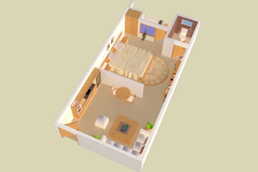Floor plan of 410 Sq. Ft. Studio in Radhey Krishna Orchid, Noida