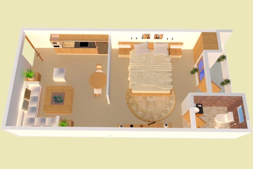 Floor plan of 450 Sq. Ft. Studio in Radhey Krishna Orchid, Noida