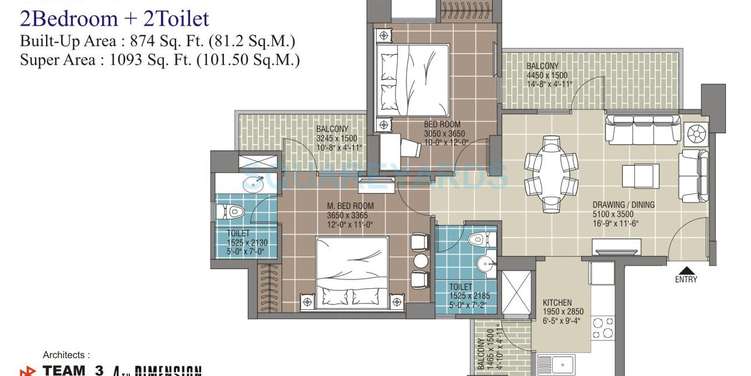rg residency apartment 2bhk 1093sqft 1