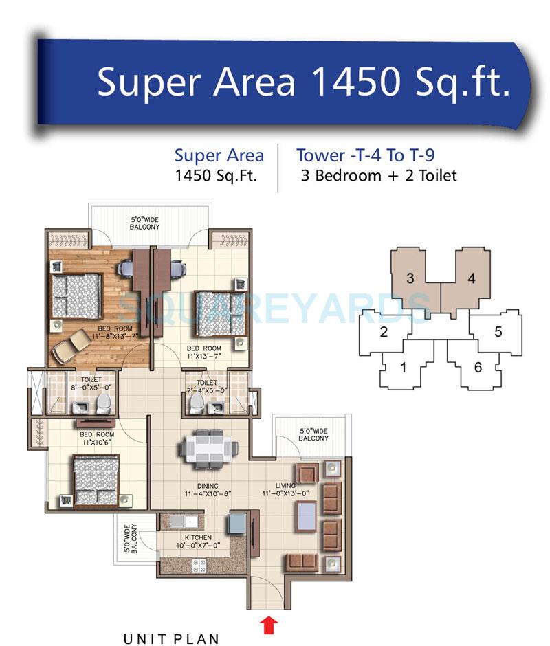 rudra aquacasa apartment 3bhk 1450sqft 1