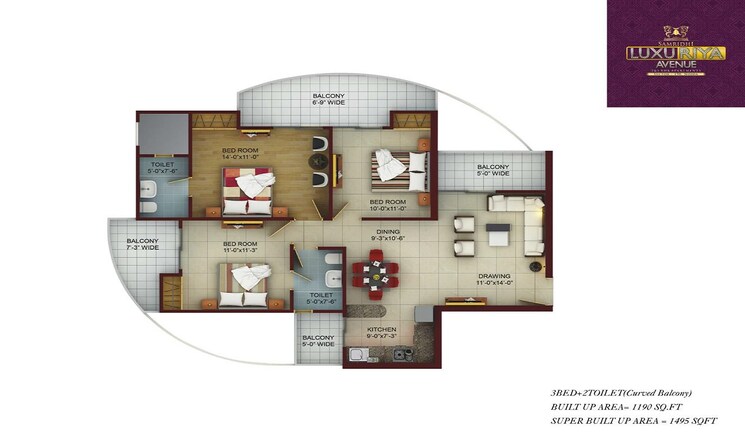Other, samridhi-luxuriya-avenue 3 Bedroom 1495 Sq.Ft. Apartment In Sector 150 Noida 8336556