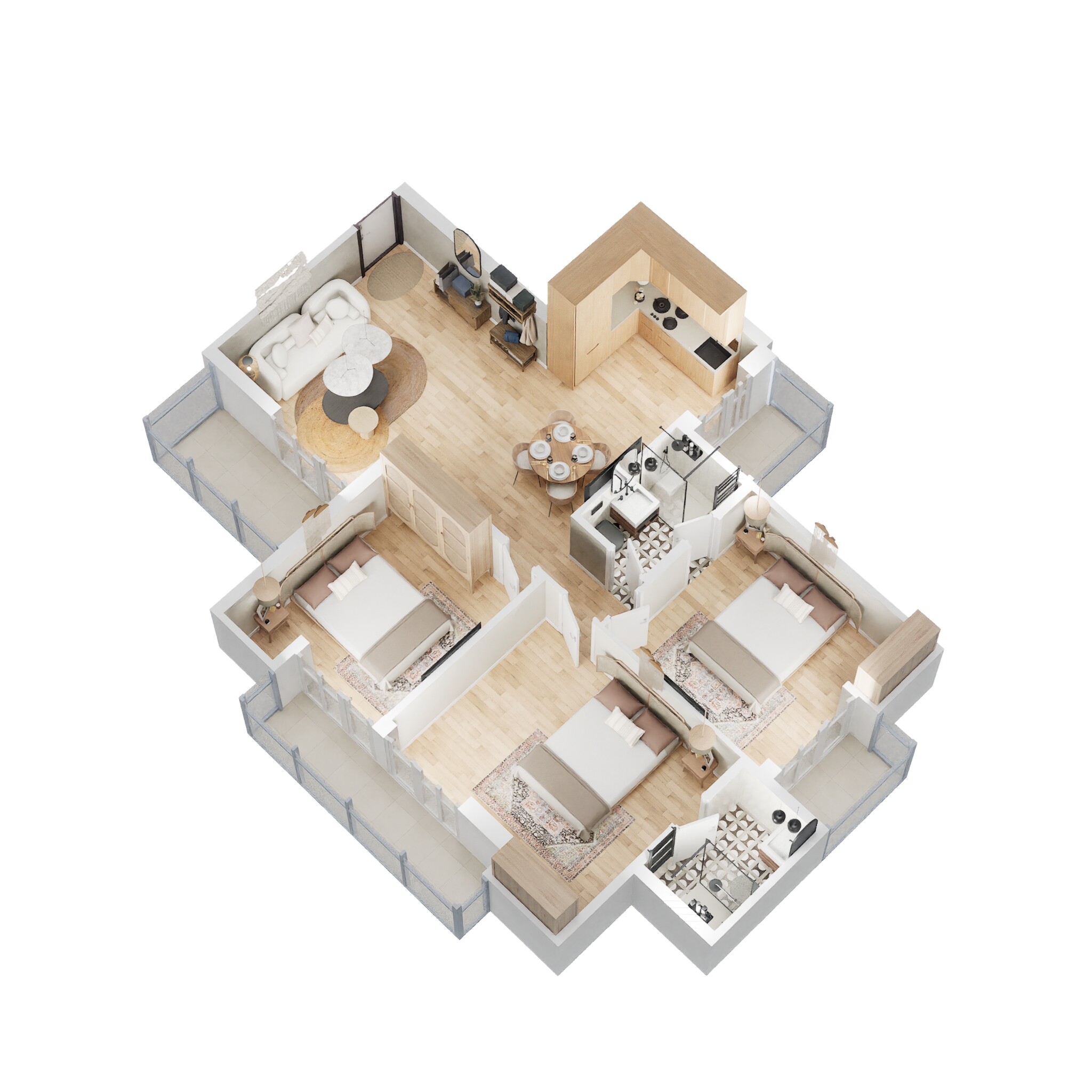 samridhi luxuriya avenue apartment 3bhk 1395sqft 1 3d 8630