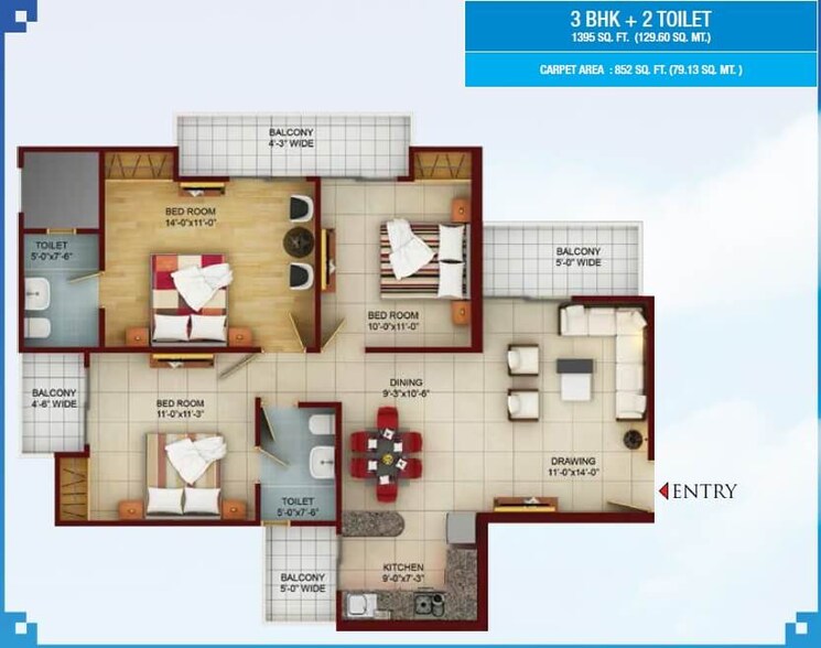 Other, samridhi-luxuriya-avenue 3 Bedroom 1395 Sq.Ft. Apartment In Sector 150 Noida 8724462