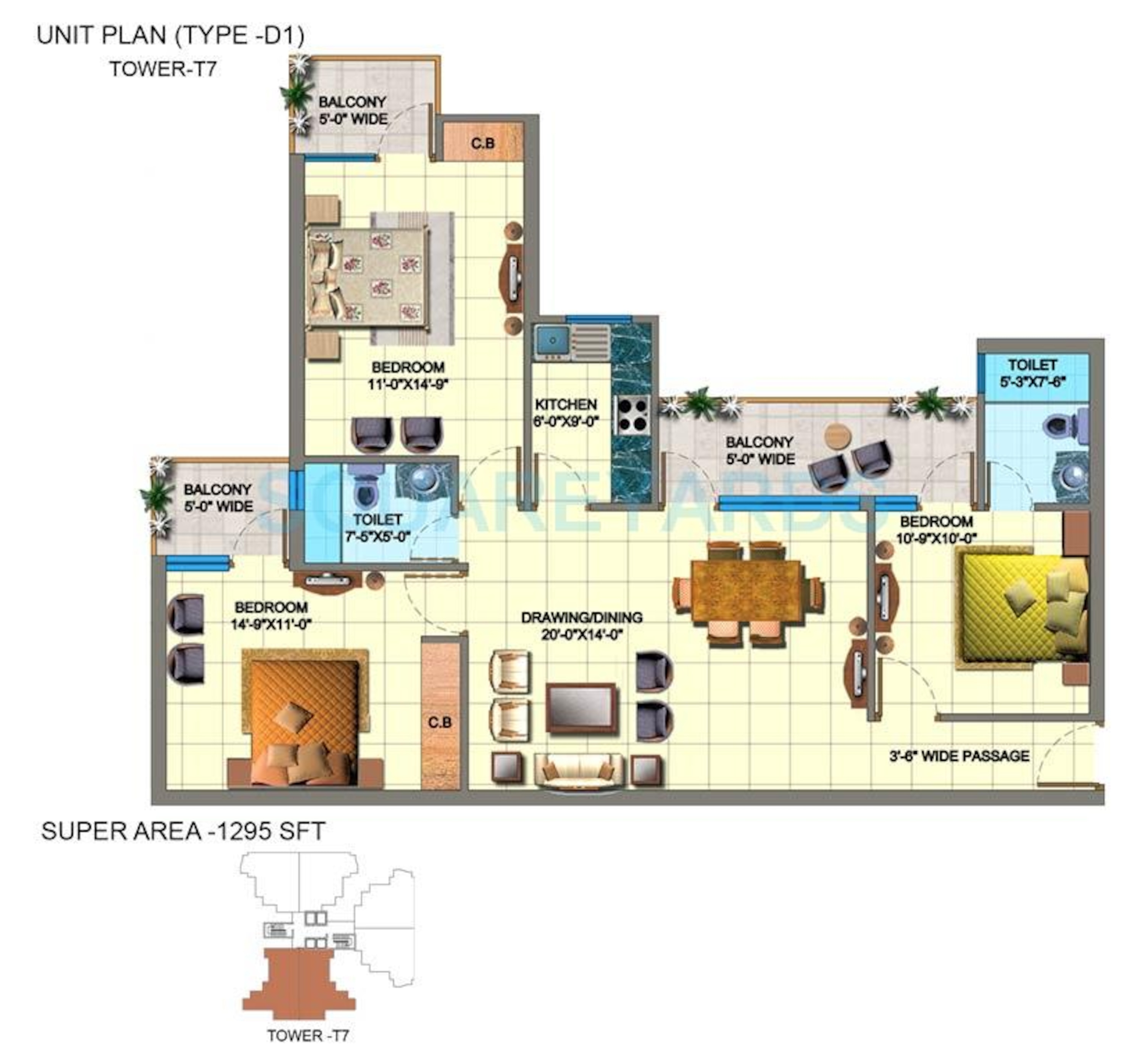 sds nri residency apartment 3bhk 1295sqft 1