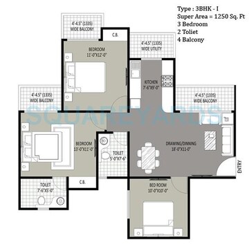  3 BHK Apartment at Sethi Max Royale, Sector 76 – for Rent