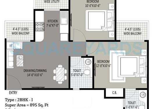 sethi max royle apartment 2bhk 895sqft 1