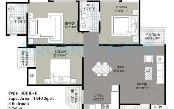 sethi max royle apartment 3bhk 1440sqft 1