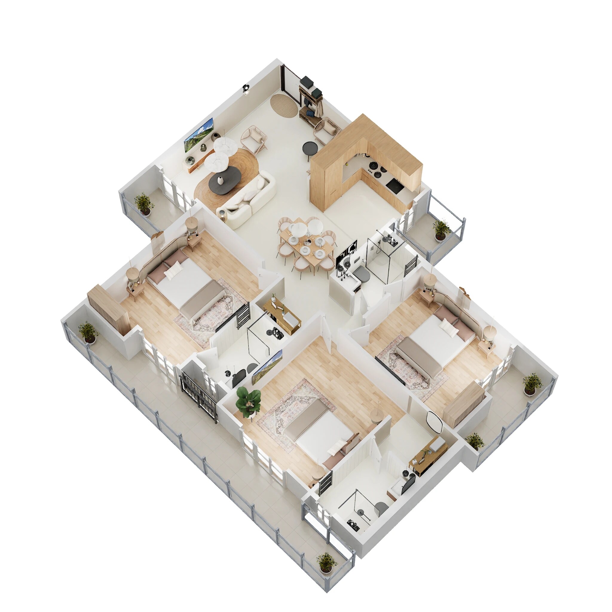 3 BHK 1800 Sq. Ft. Apartment