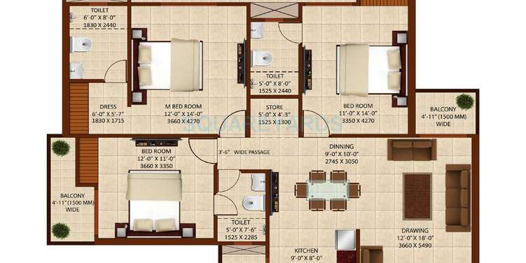 sethi venice apartment 3bhk 1800sqft 1